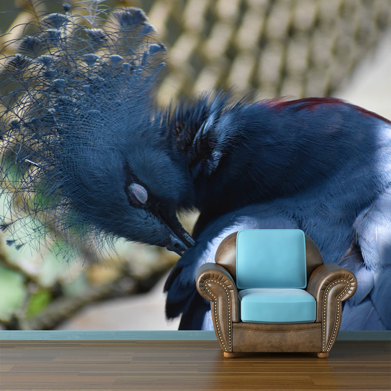 Victoria Crowned Pigeon Animal Mural Wallpaper for Living Room Home Decor