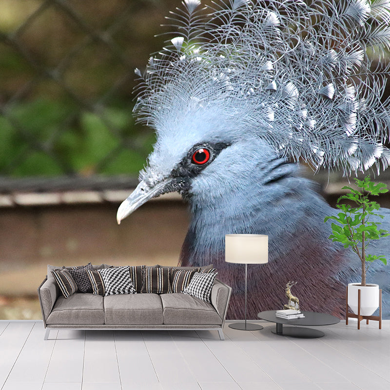 Victoria Crowned Pigeon Animal Mural Wallpaper for Living Room Home Decor