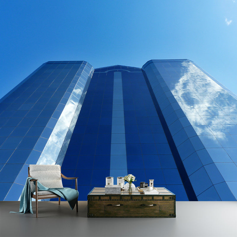 Contemporary City High-rise Water-Resistant Wall Covering for Living Room