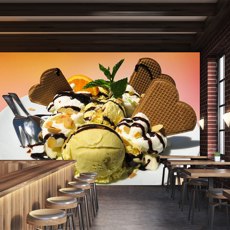 Modern Dessert Food Mural Wallpaper for Commerce Shop Decoration Wall Decal
