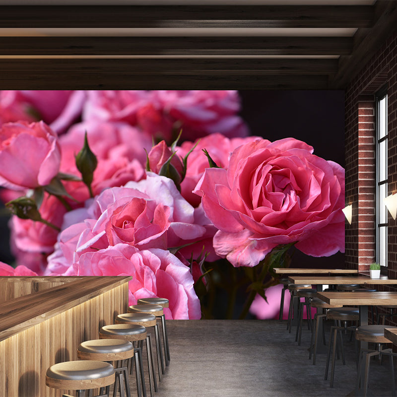 Rose Flower Wall Mural Modern Decoration Dining Room Wall Covering, Custom Printed