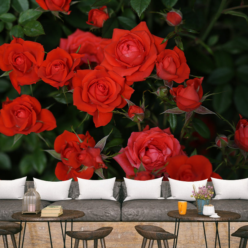 Rose Flower Wall Mural Modern Decoration Dining Room Wall Covering, Custom Printed