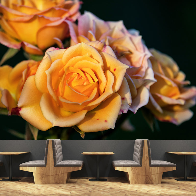 Rose Flower Wall Mural Modern Decoration Dining Room Wall Covering, Custom Printed