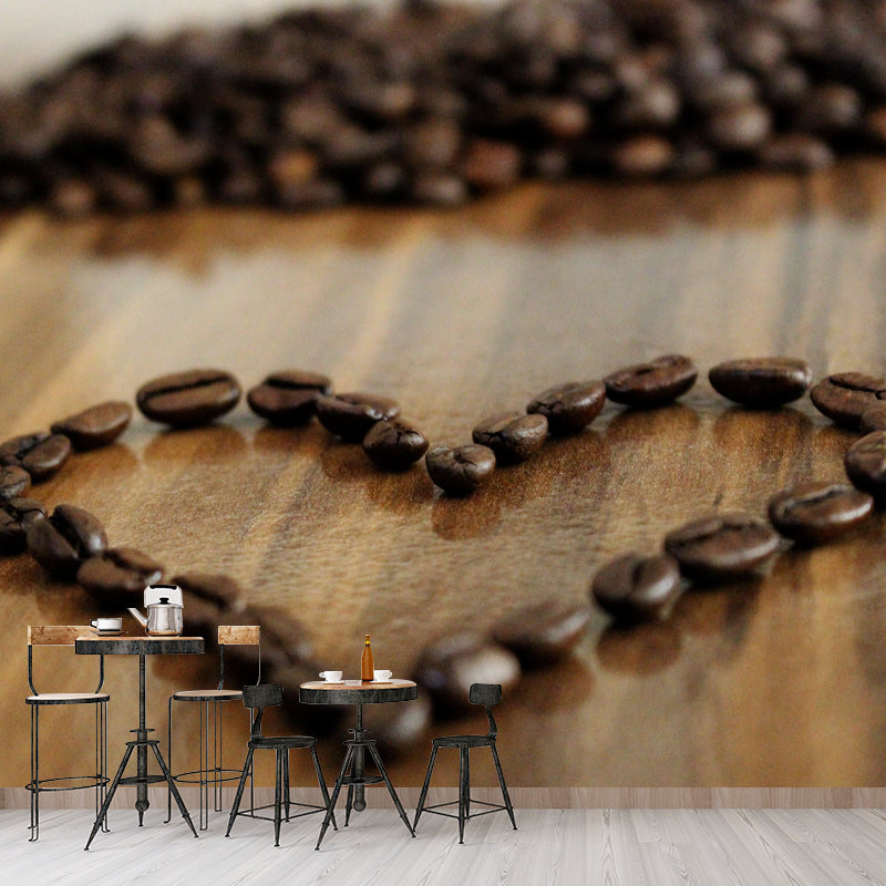 Coffee Beans Mural Wallpaper Eco-friendly for Coffee Shop Wall Covering