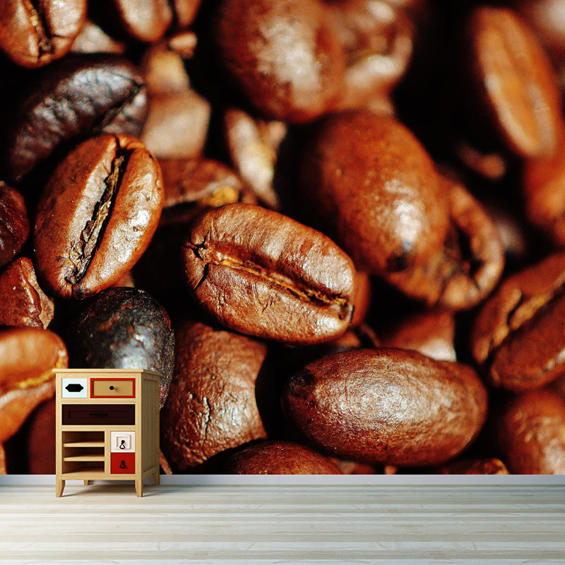 Coffee Beans Mural Wallpaper Eco-friendly for Coffee Shop Wall Covering