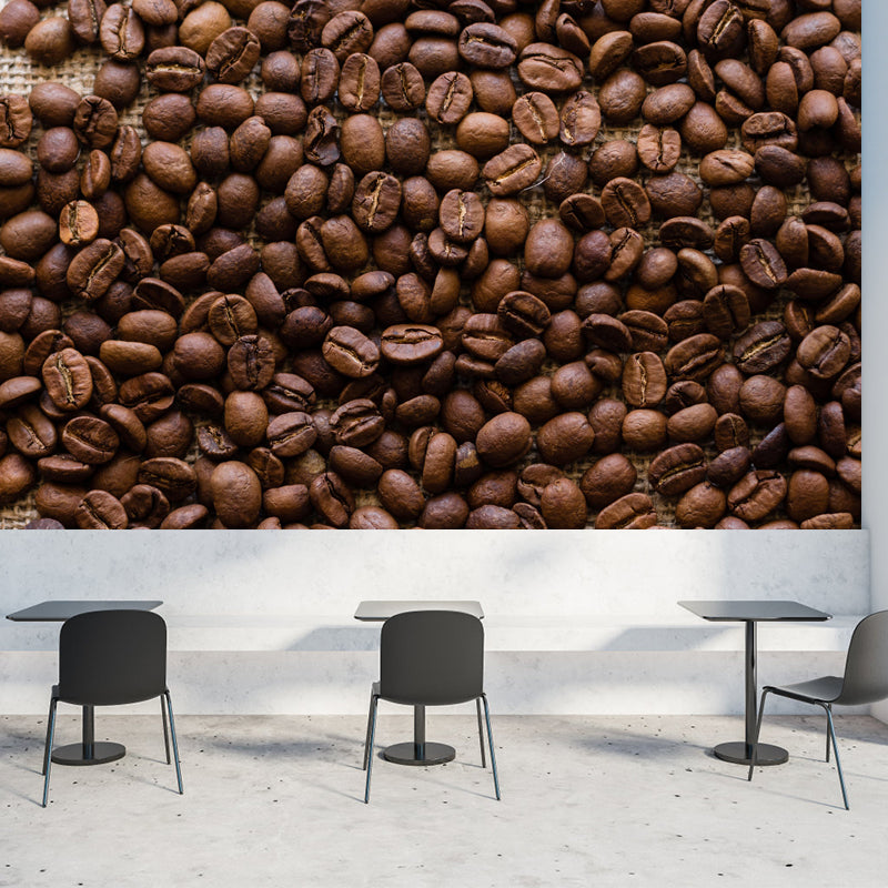 Photography Coffee Beans Mural Soft Color Mildew Resistant Wallpaper for Wall Decor