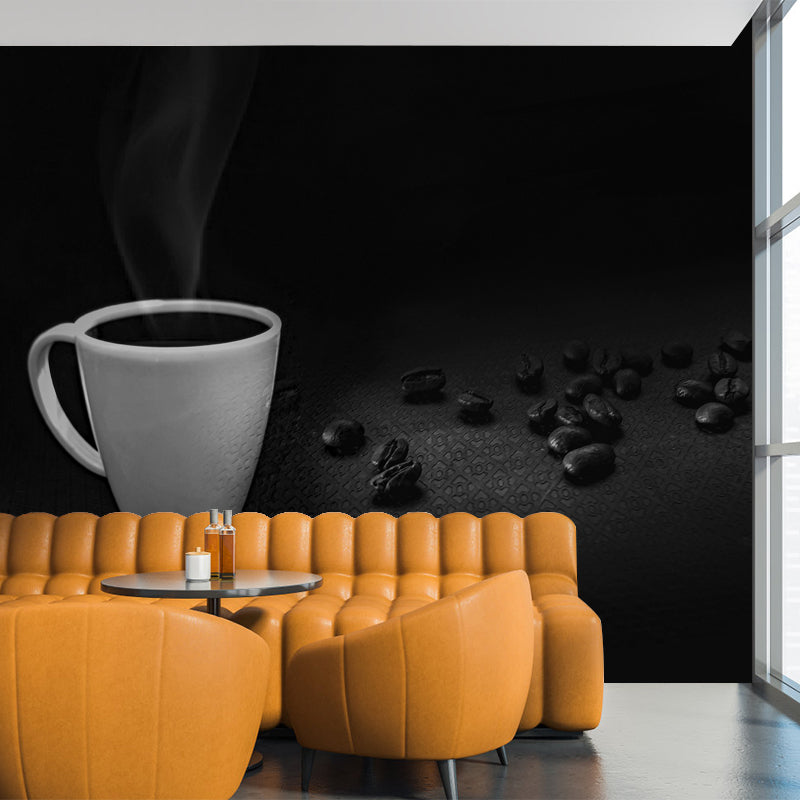 Photography Coffee Beans Mural Soft Color Mildew Resistant Wallpaper for Wall Decor