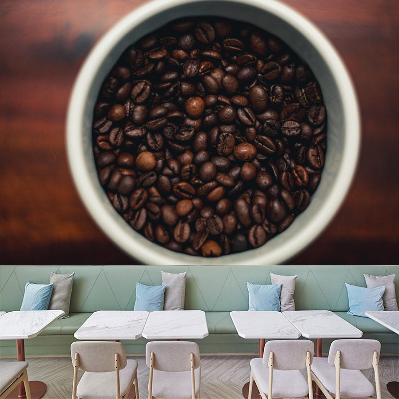 Photography Coffee Beans Mural Soft Color Mildew Resistant Wallpaper for Wall Decor