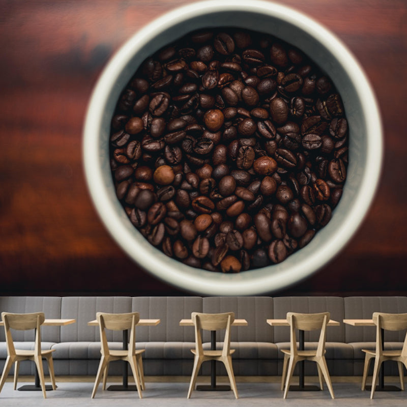 Photographie murale de grains de café, couleur douce, papier peint résistant à la moisissure pour décoration murale
