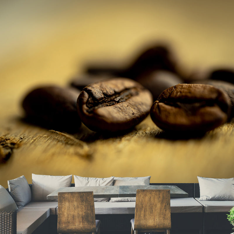 Photography Coffee Beans Mural Soft Color Mildew Resistant Wallpaper for Wall Decor
