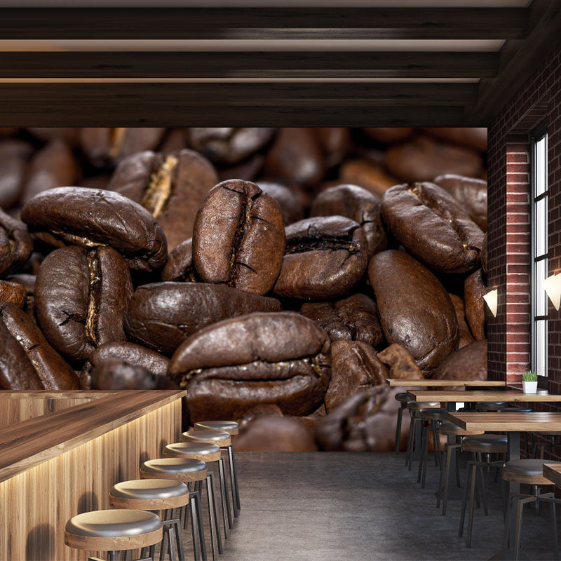Contemporary Coffee Beans Mural Environment Friendly Coffee Shop Wall Decoration