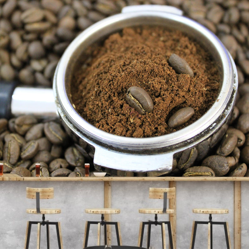 Customized Coffee Mural Wallpaper for Restaurant Wall Decor Stain Resistant