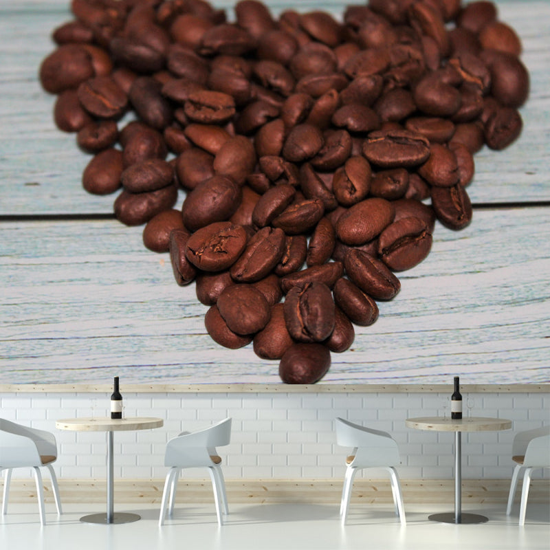Customized Coffee Mural Wallpaper for Restaurant Wall Decor Stain Resistant