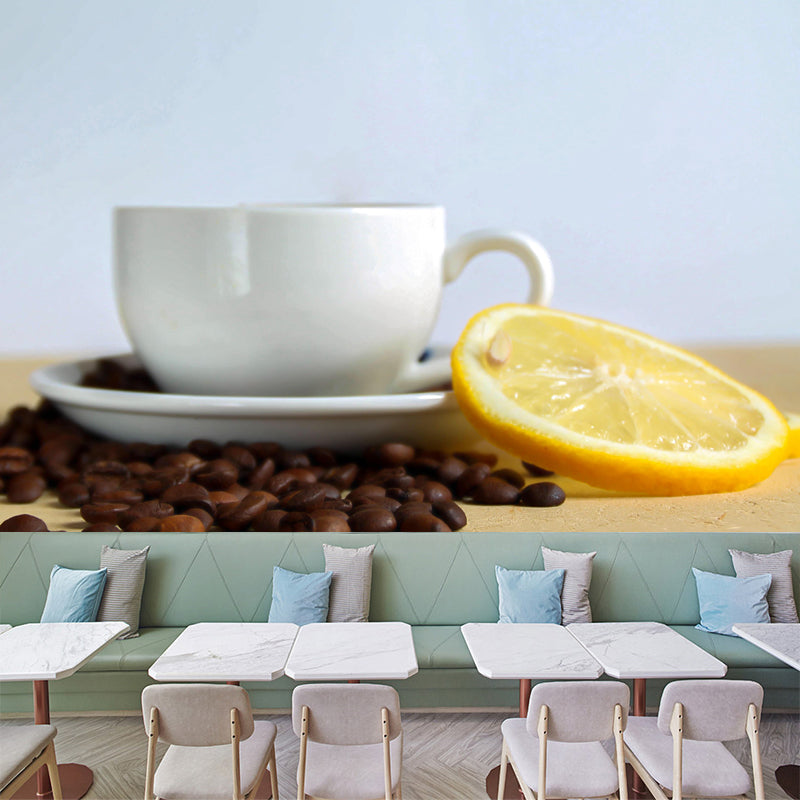 Photography Coffee Beans Mural Soft Color Mildew Resistant Wallpaper for Decoration