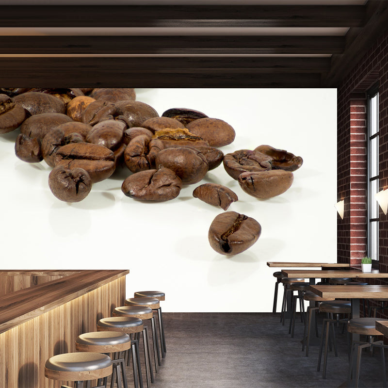 Photographie murale de grains de café, couleur douce, papier peint résistant à la moisissure pour la décoration