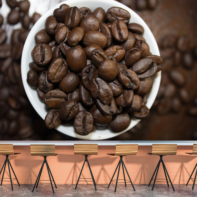 Coffee Beans Mural Wallpaper Environment Friendly for Coffee Shop Wall Covering