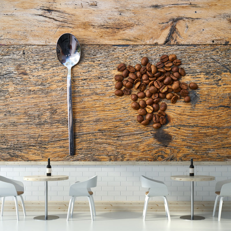 Coffee Beans Mural Wallpaper Environment Friendly for Coffee Shop Wall Covering
