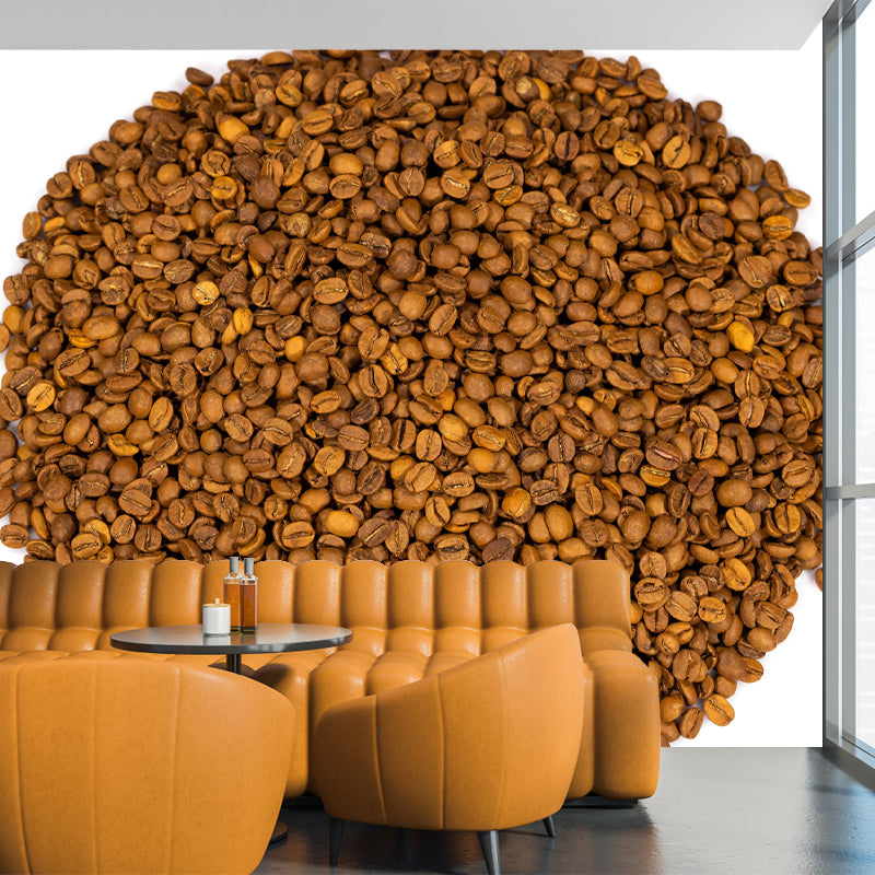 Coffee Beans Mural Soft Color Mildew Resistant Wallpaper for Decoration