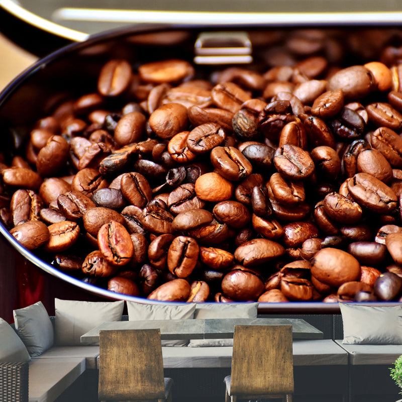 Coffee Beans Mural Soft Color Mildew Resistant Wallpaper for Decoration