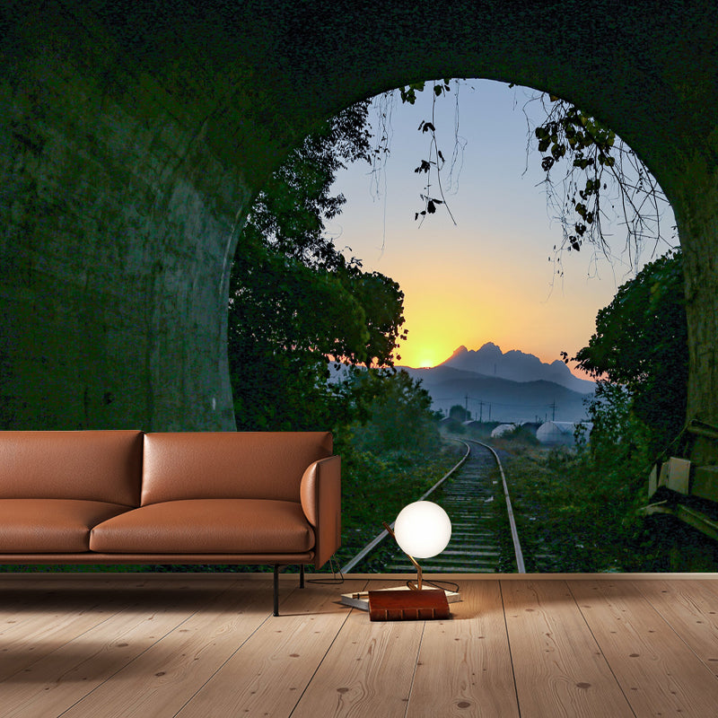Papier peint Mural d'illusion d'art 3D de couleur douce, résistant à l'humidité pour la décoration murale