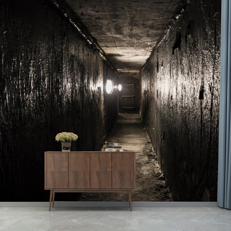 Soft Color 3D Art Illusion Mural Wallpaper Moisture Resistant for Reading Room