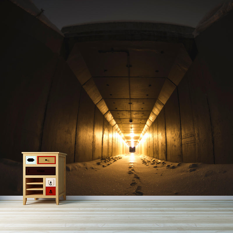 Soft Color 3D Art Illusion Mural Wallpaper Moisture Resistant for Living Room