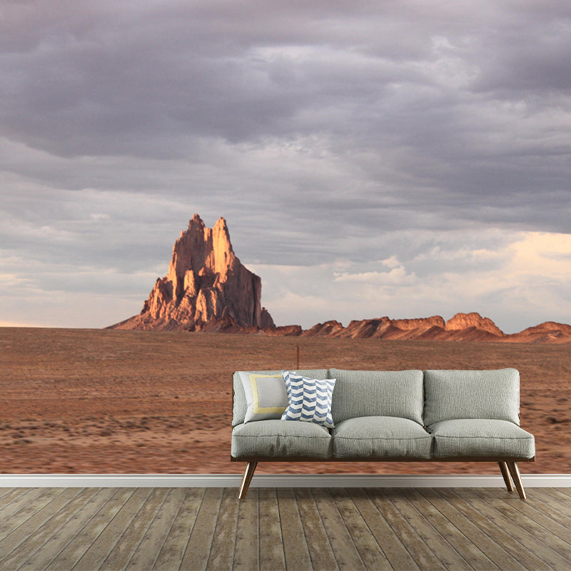 Modern Desert Landscapes Mural Mildew Resistant Wallpaper for Sitting Room