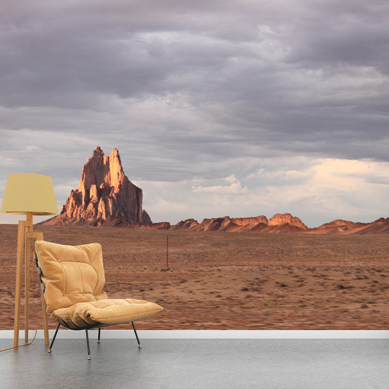 Modern Desert Landscapes Mural Mildew Resistant Wallpaper for Sitting Room