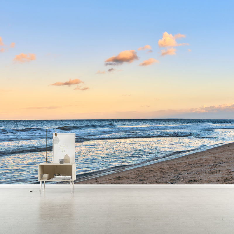 Sand of Beach View Mural Customized Modern Wall Covering for Sleeping Room
