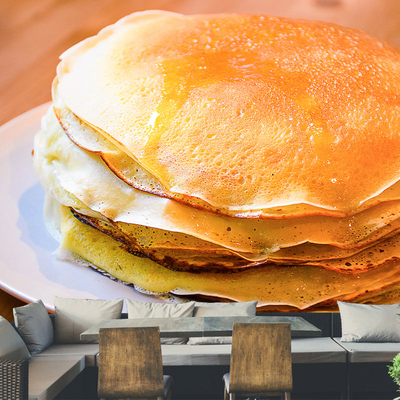 Delicious Pancakes Wall Mural Decal for Dessert Shop, Moisture Resistant