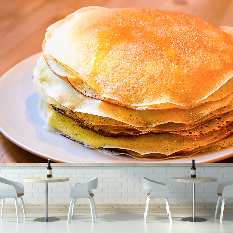 Delicious Pancakes Wall Mural Decal for Dessert Shop, Moisture Resistant