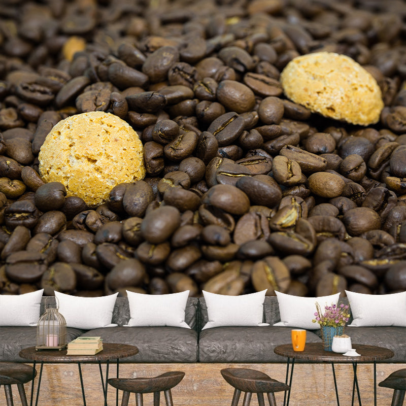 Coffee Beans Commercial Use Mural Wallpaper for Coffee Shop, Water Resistant