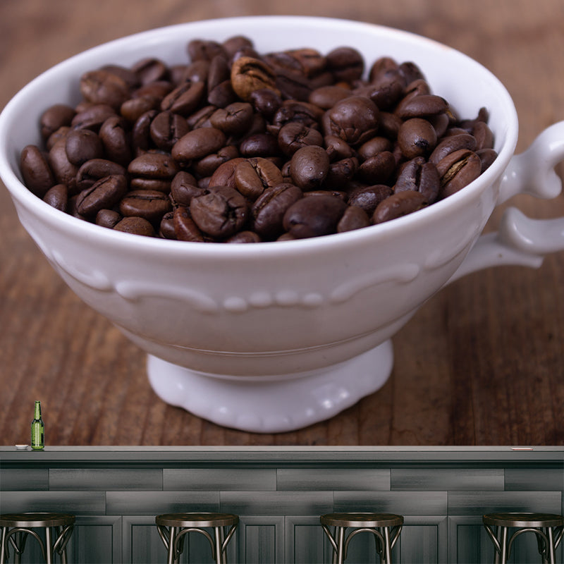 Coffee Beans Commercial Use Mural Wallpaper Stain Resistant Wall Decor for Coffee Shop