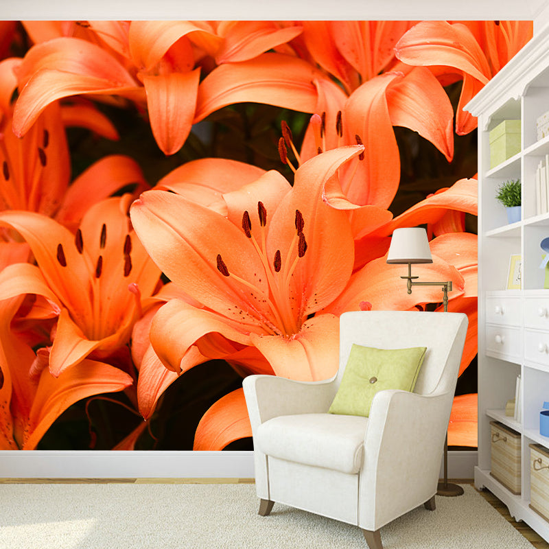 Beautiful Lilies Mural Wallpaper Minimalist Wall Art, Customized Size Available