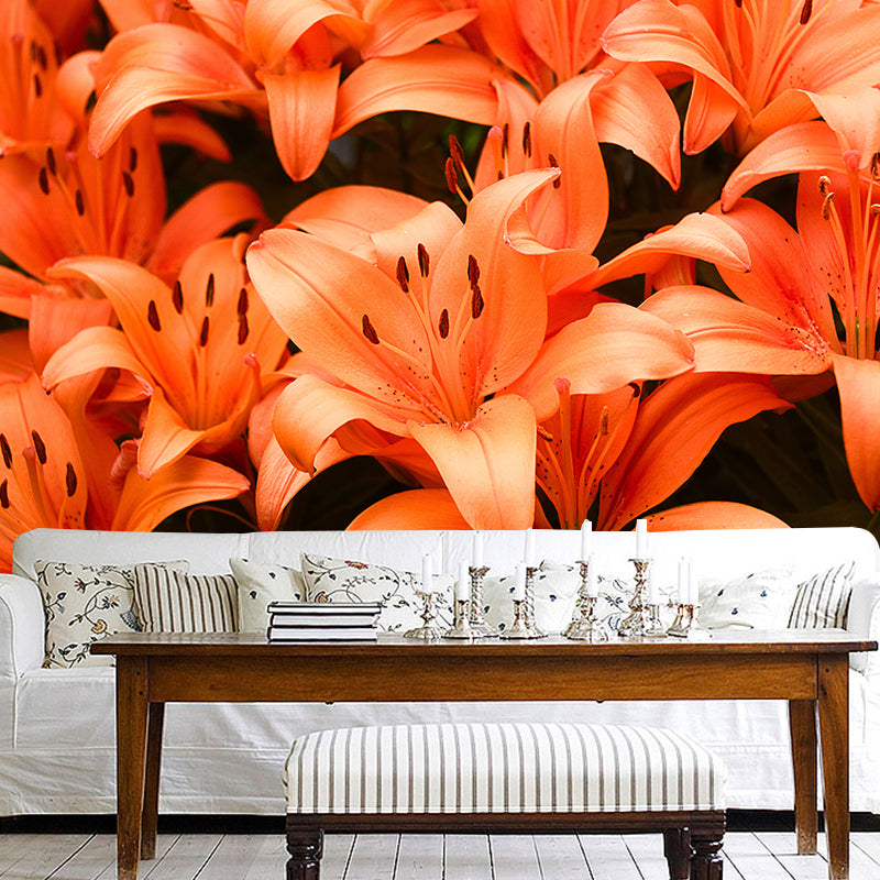 Beautiful Lilies Mural Wallpaper Minimalist Wall Art, Customized Size Available