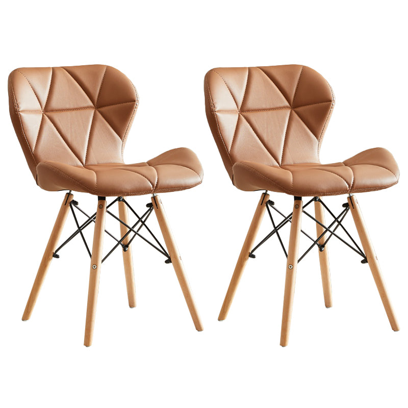 Moderner Innen- und Außenerholzstuhl Esszimmer Armless Wingback Side Stuhl