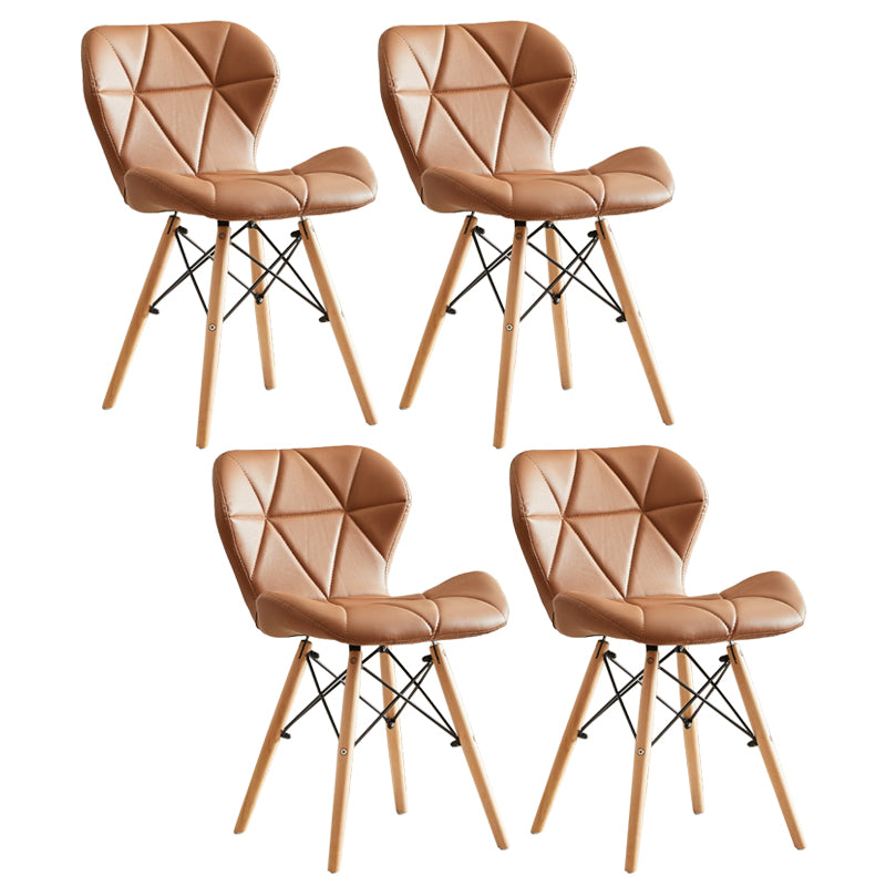 Moderner Innen- und Außenerholzstuhl Esszimmer Armless Wingback Side Stuhl