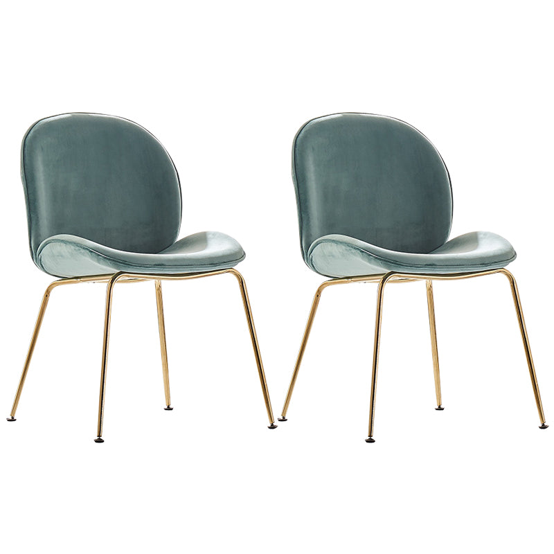 Flannel Scandinavian Bedroom Side Chair Parsons Matte Finish Dining Chair with Gold Legs