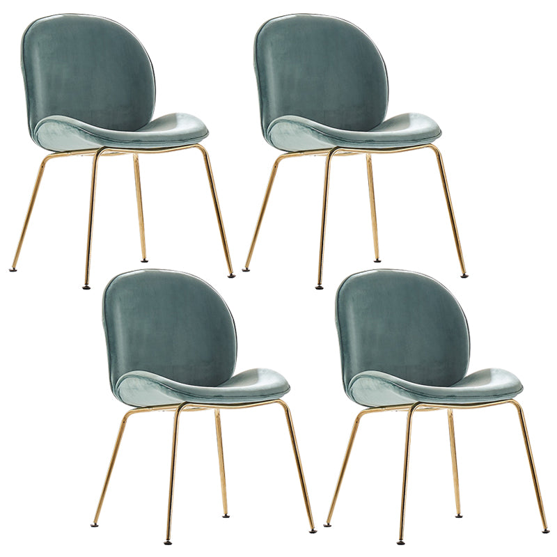 Flannel Scandinavian Bedroom Side Chair Parsons Matte Finish Dining Chair with Gold Legs