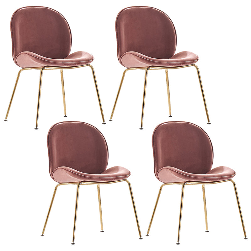 Flannel Scandinavian Bedroom Side Chair Parsons Matte Finish Dining Chair with Gold Legs
