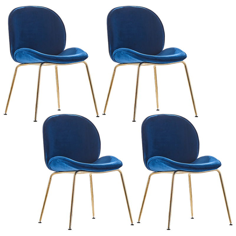 Flannel Scandinavian Bedroom Side Chair Parsons Matte Finish Dining Chair with Gold Legs