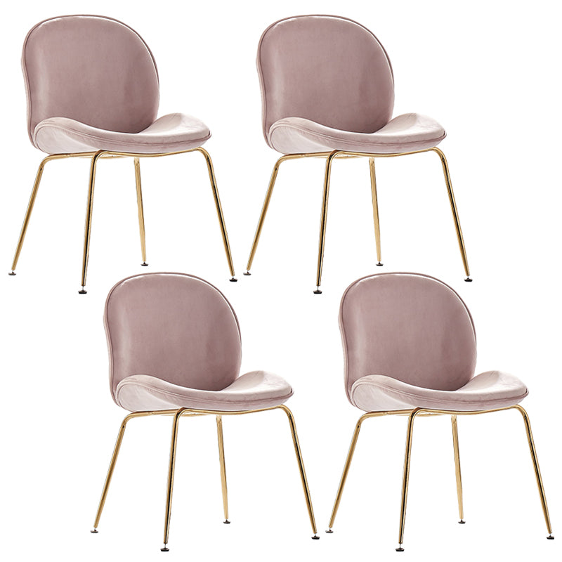 Flannel Scandinavian Bedroom Side Chair Parsons Matte Finish Dining Chair with Gold Legs
