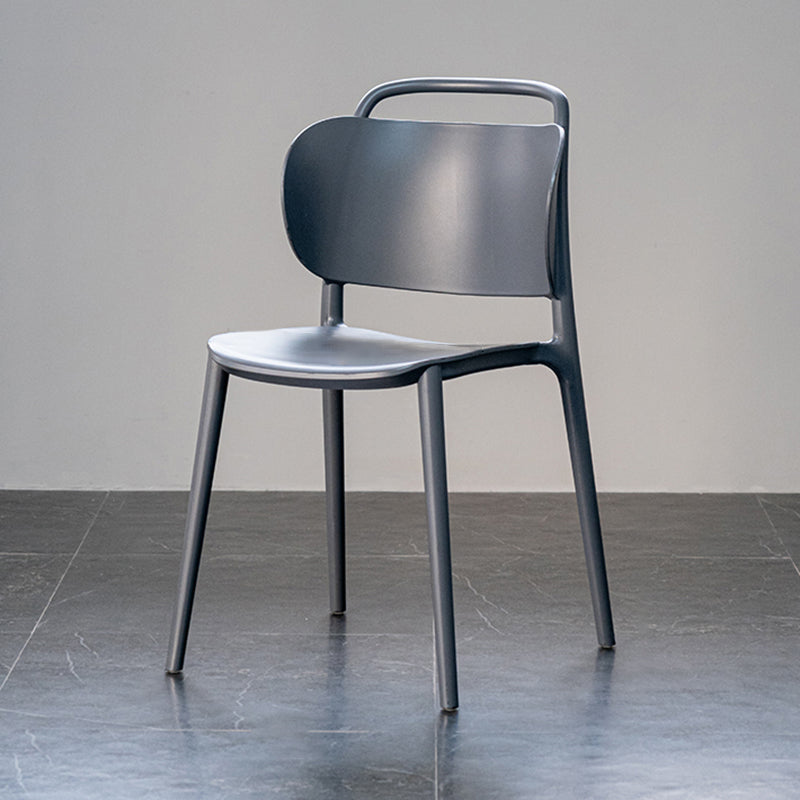 Chaise de salle à manger en plastique moderne, chaise sans bras latérale à dossier ouvert pour la cuisine