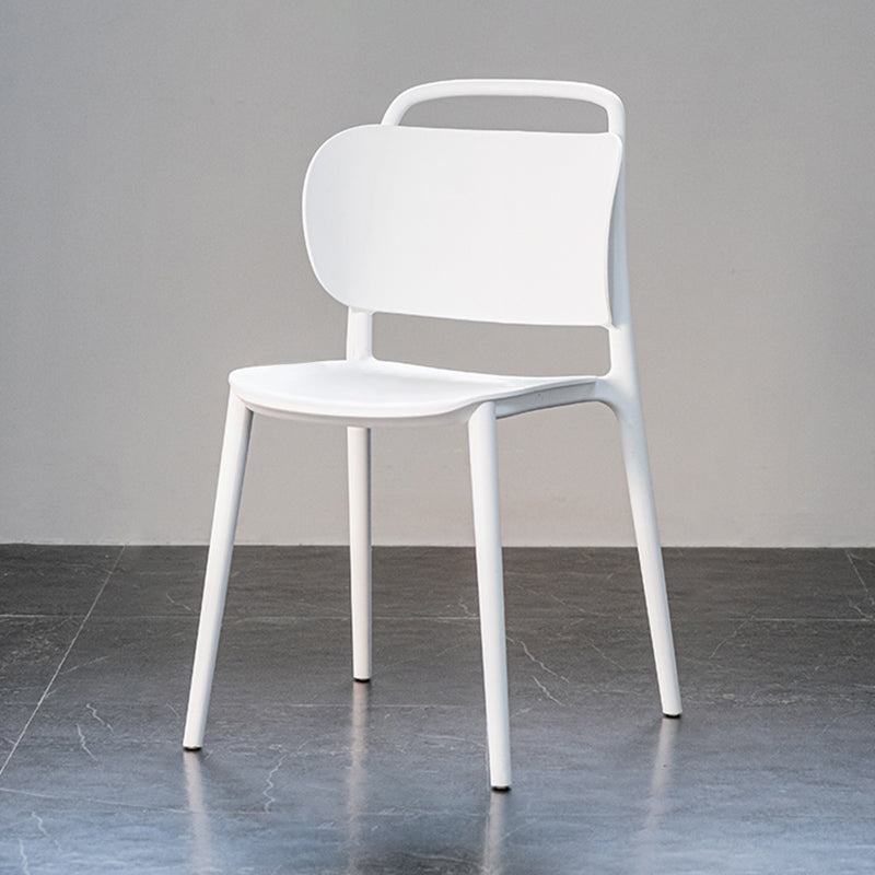 Chaise de salle à manger en plastique moderne, chaise sans bras latérale à dossier ouvert pour la cuisine