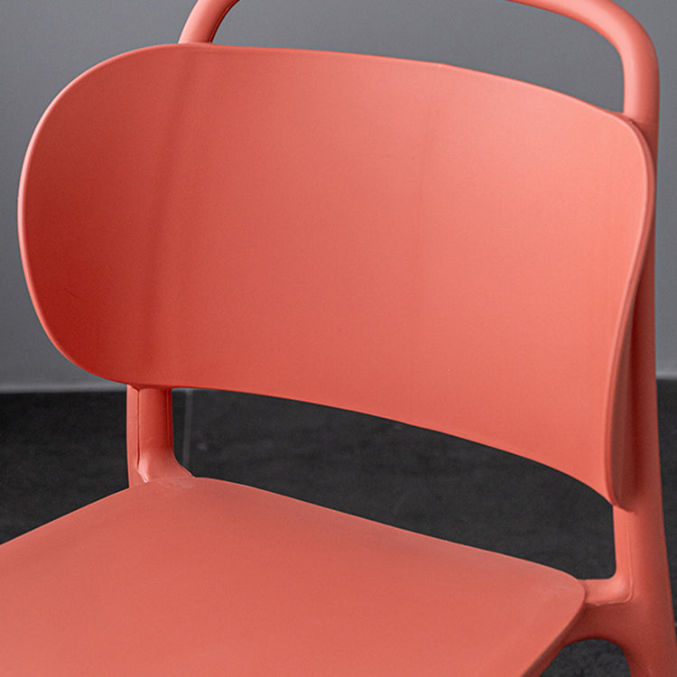 Modern Plastic Dining Chair Open Back Dining Side Armless Chair for Kitchen