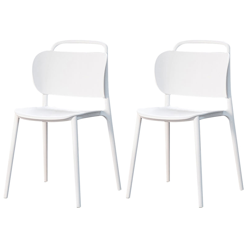 Modern Plastic Dining Chair Open Back Dining Side Armless Chair for Kitchen