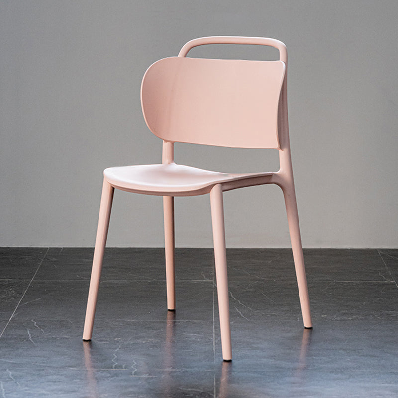 Chaise de salle à manger en plastique moderne, chaise sans bras latérale à dossier ouvert pour la cuisine