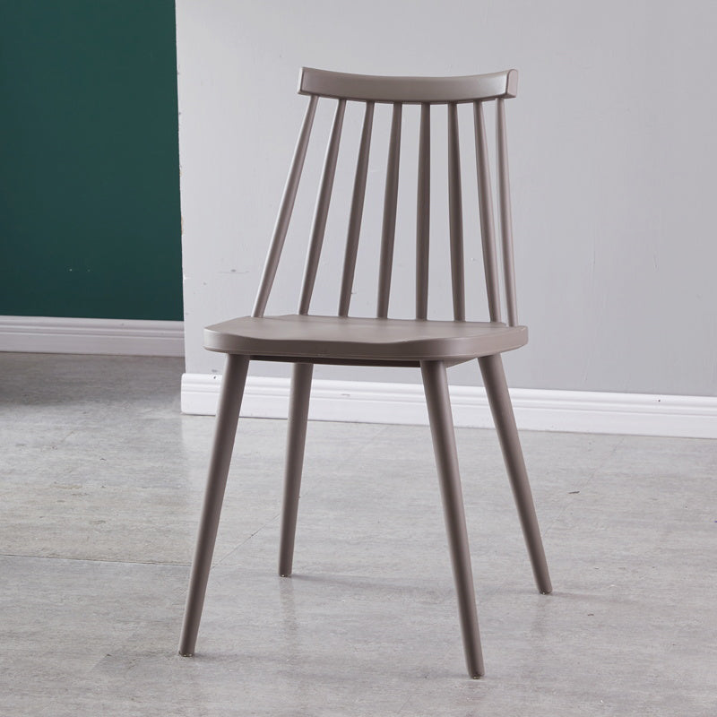 Chaise de salle à manger en plastique contemporain slat dossier arrière sans bras sans cuisine