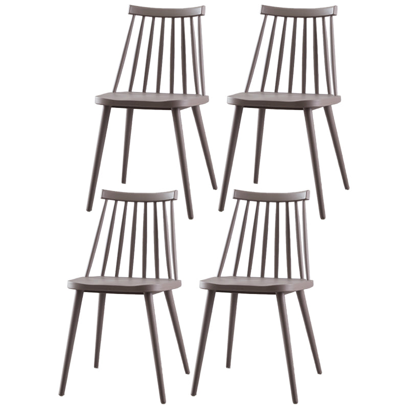 Chaise de salle à manger en plastique contemporain slat dossier arrière sans bras sans cuisine