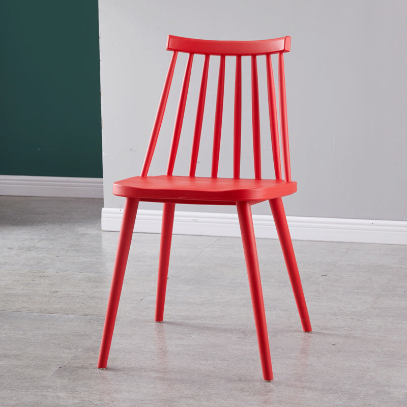 Chaise de salle à manger en plastique contemporain slat dossier arrière sans bras sans cuisine